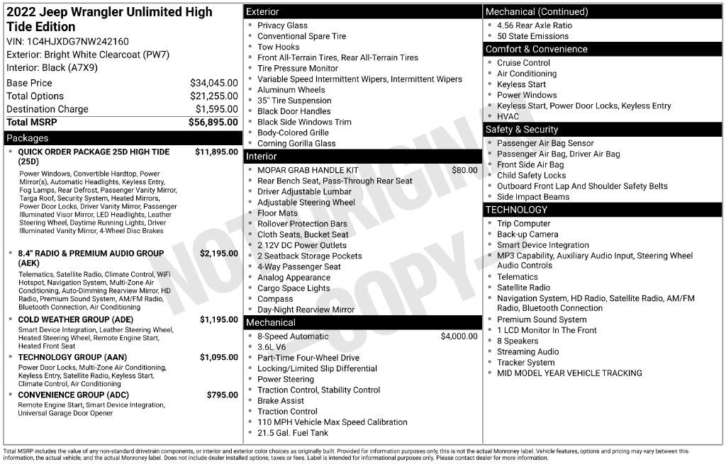 2022 Jeep Wrangler Unlimited High Tide 4x4
