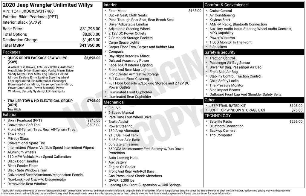 2020 Jeep Wrangler Unlimited Willys 4x4