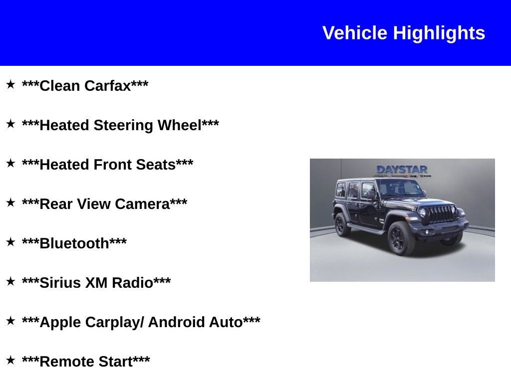 2020 Jeep Wrangler Unlimited Sport S 4X4