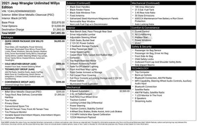 2021 Jeep Wrangler Unlimited Willys