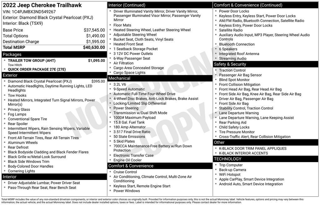 2022 Jeep Cherokee Trailhawk 4x4