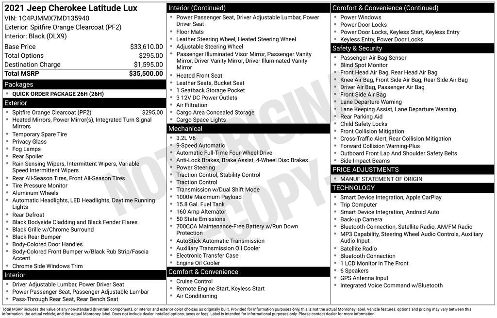 2021 Jeep Cherokee Latitude Lux 4x4