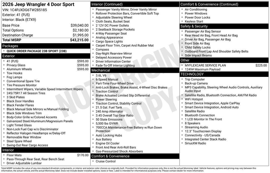 2026 Jeep Wrangler Sport