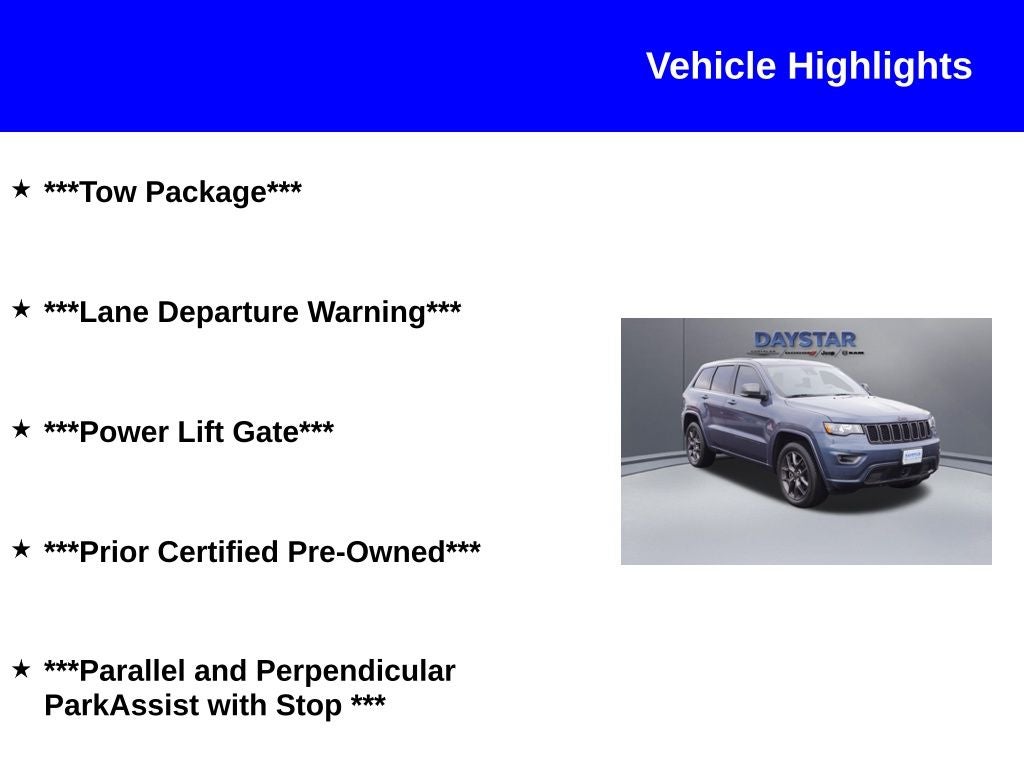 2021 Jeep Grand Cherokee 80th Anniversary 4x4