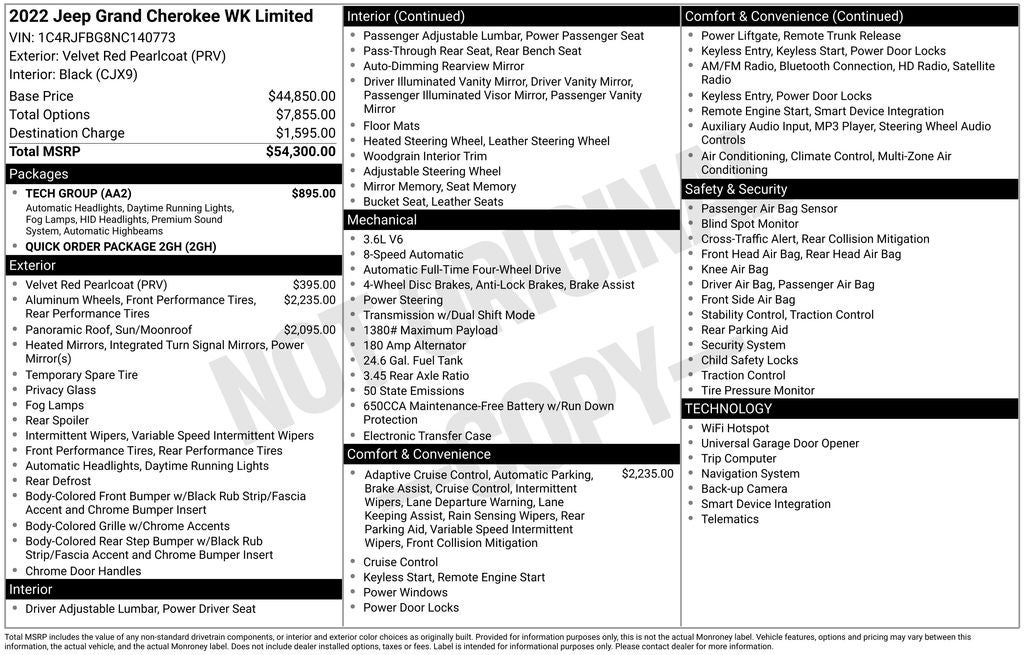 2022 Jeep Grand Cherokee WK Limited 4x4