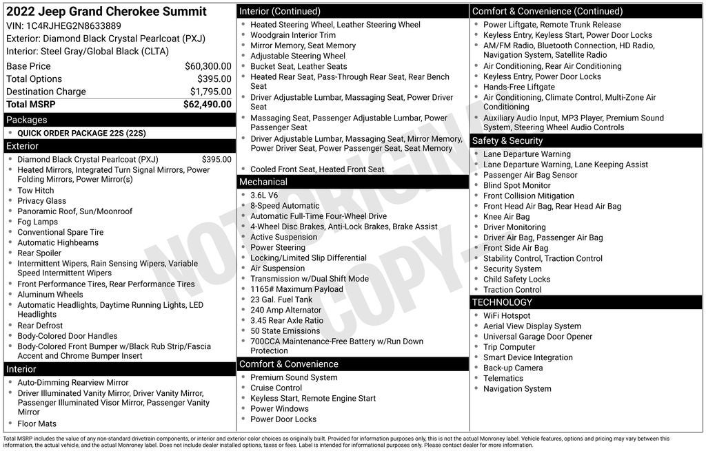 2022 Jeep Grand Cherokee Summit 4x4