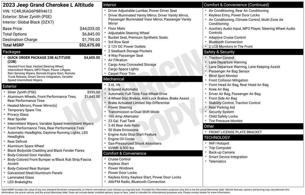 2023 Jeep Grand Cherokee L Altitude 4x4