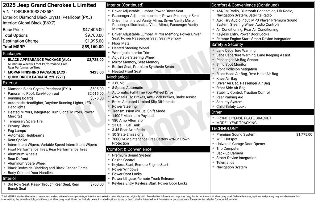 2025 Jeep Grand Cherokee GRAND CHEROKEE L LIMITED 4X4