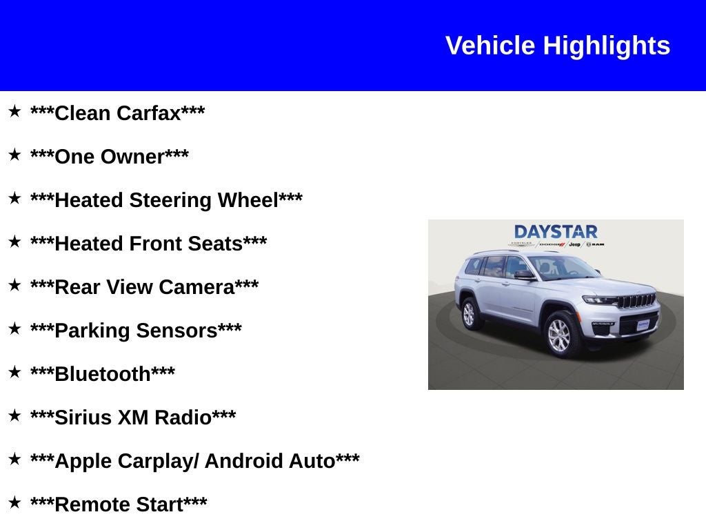 2022 Jeep Grand Cherokee L Limited 4x4