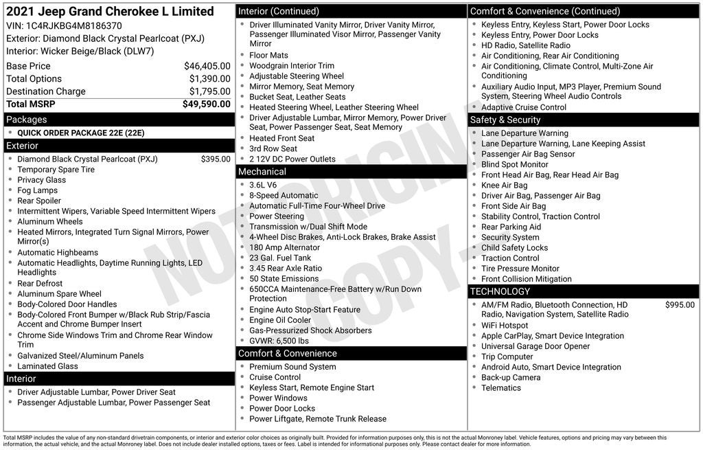 2021 Jeep Grand Cherokee L Limited 4x4