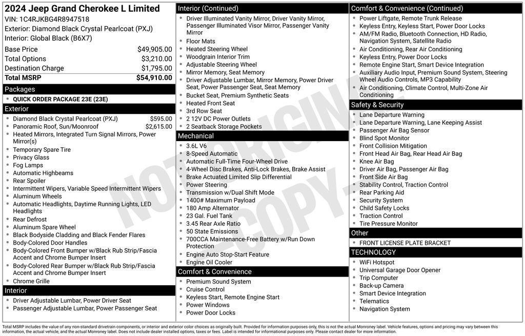 2024 Jeep Grand Cherokee L Limited 4x4