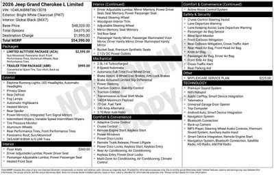 2026 Jeep Grand Cherokee GRAND CHEROKEE L LIMITED 4X4