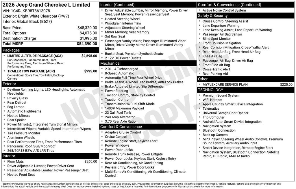 2026 Jeep Grand Cherokee GRAND CHEROKEE L LIMITED 4X4