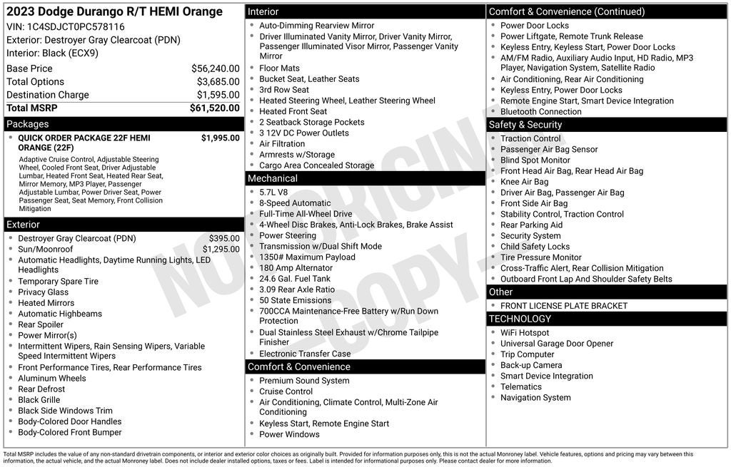 2023 Dodge Durango Hemi Orange AWD