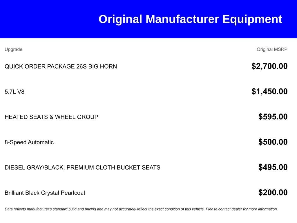 2019 RAM 1500 Classic Big Horn Crew Cab 4x4 5'7' Box