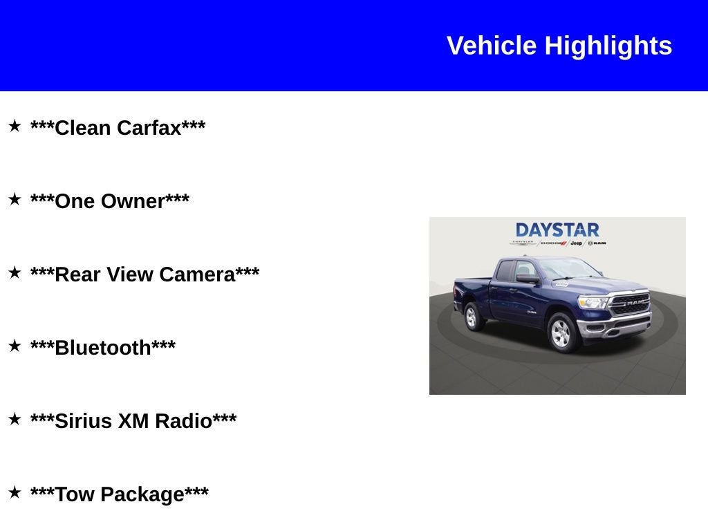 2024 RAM 1500 Big Horn Quad Cab 4x4 6'4' Box