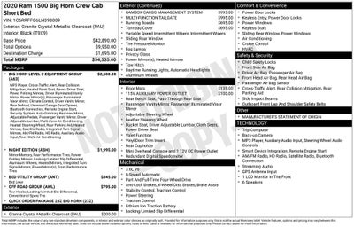 2020 RAM 1500 Big Horn Crew Cab 4x4 5'7' Box