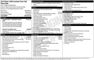 2019 RAM 1500 Laramie Crew Cab 4x4 5'7' Box