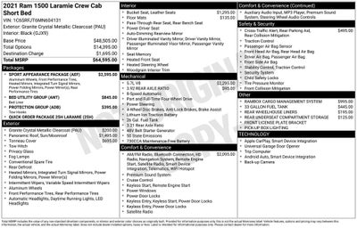 2021 RAM 1500 Laramie Crew Cab 4x4 5'7' Box