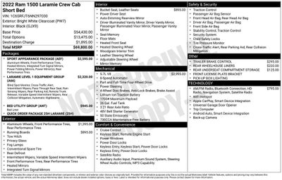 2022 RAM 1500 Laramie Crew Cab 4x4 5'7' Box