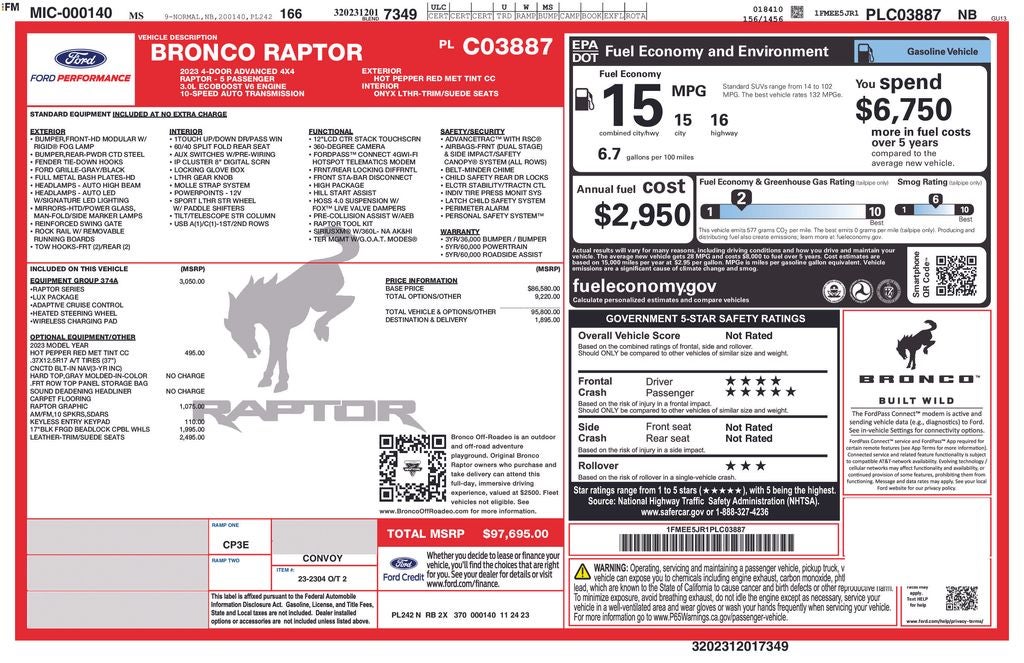 2023 Ford Bronco Raptor