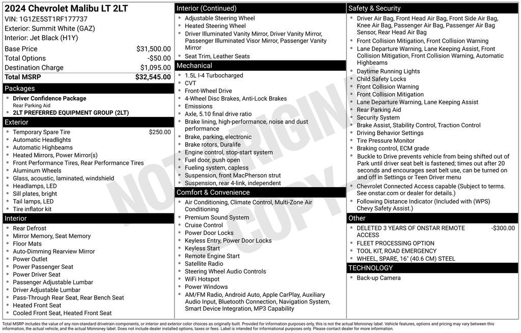 2024 Chevrolet Malibu FWD 2LT