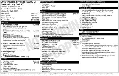 2025 Chevrolet Silverado 3500HD 4WD Crew Cab Long Bed LT
