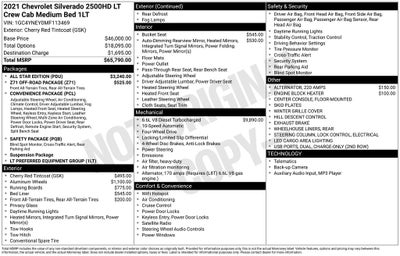 2021 Chevrolet Silverado 2500HD 4WD Crew Cab Standard Bed LT