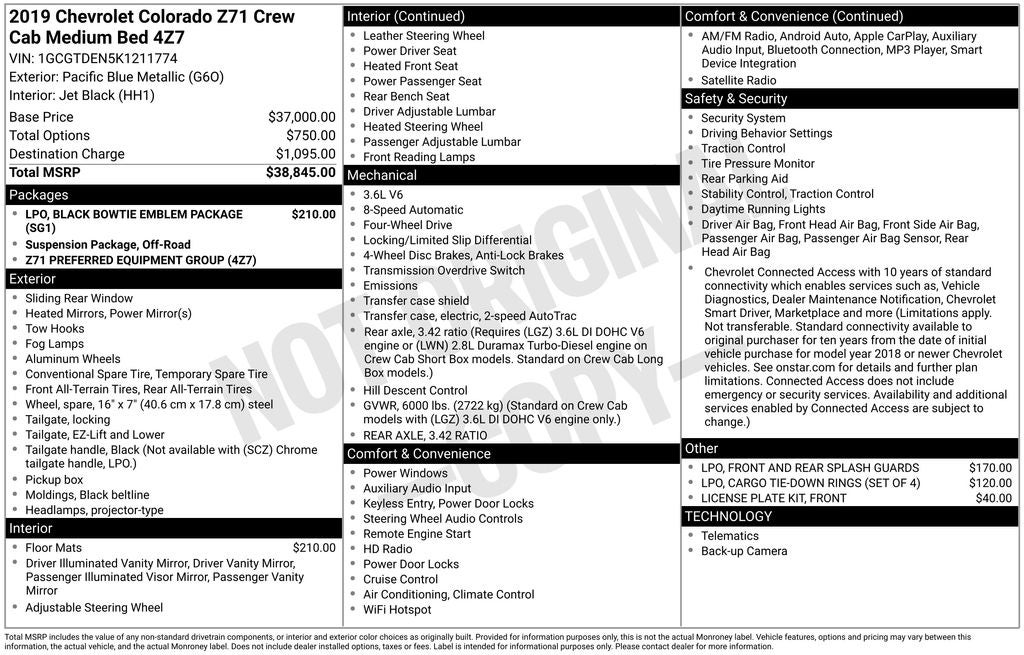 2019 Chevrolet Colorado Z71