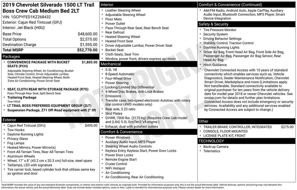 2019 Chevrolet Silverado 1500 LT Trail Boss