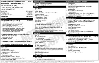 2021 Chevrolet Silverado 1500 4WD Crew Cab Short Bed LT Trail Boss