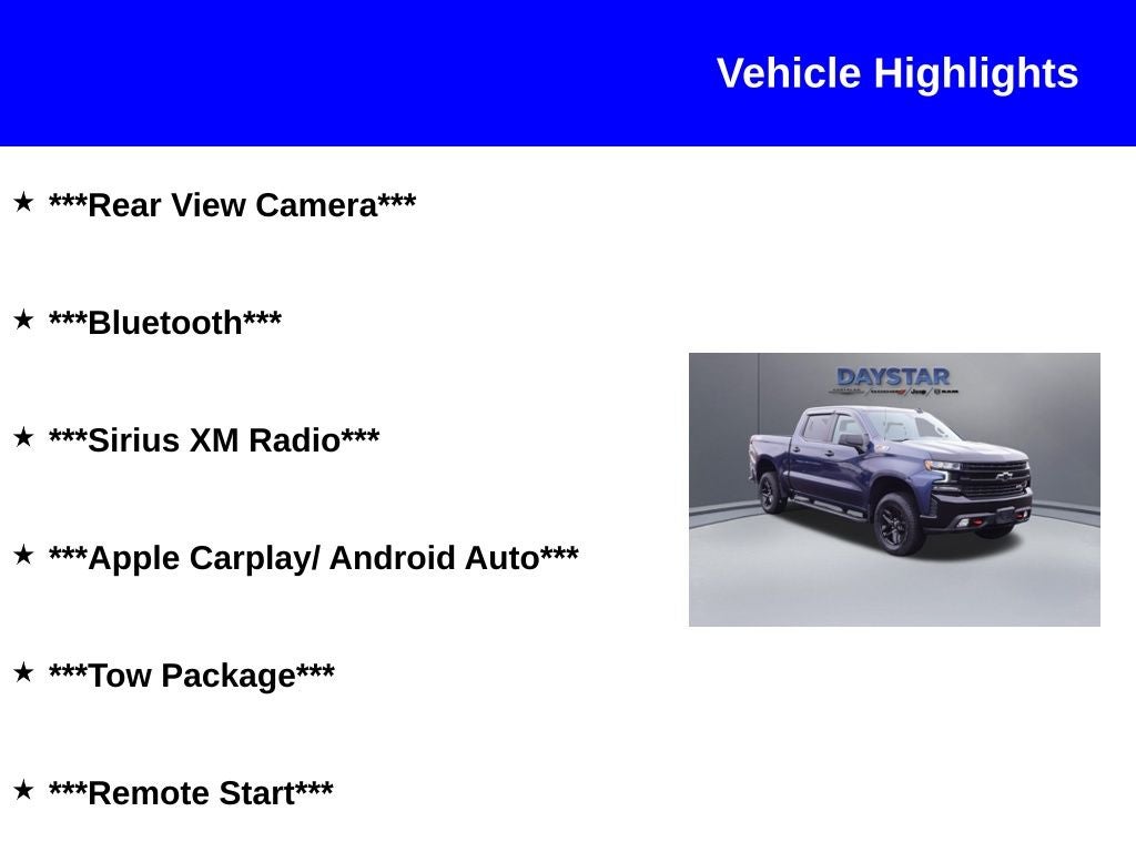 2021 Chevrolet Silverado 1500 4WD Crew Cab Short Bed LT Trail Boss