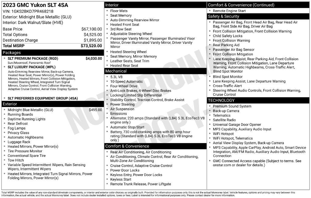 2023 GMC Yukon 4WD SLT