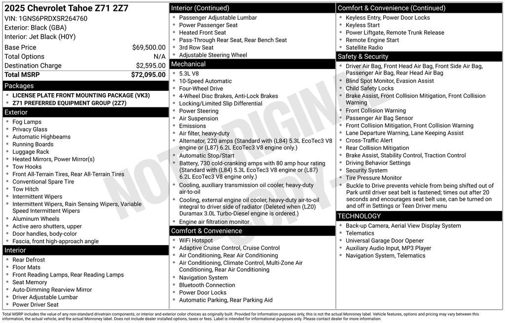 2025 Chevrolet Tahoe 4WD Z71