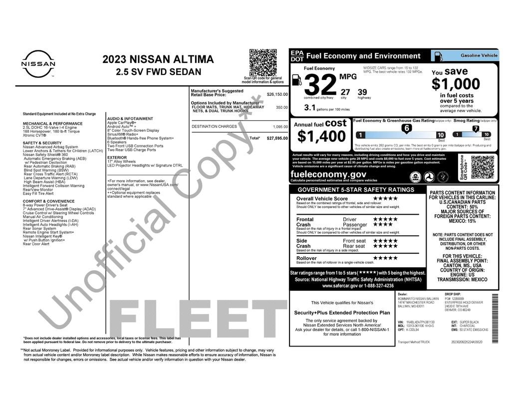2023 Nissan Altima SV FWD