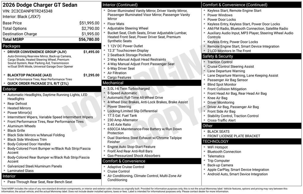 2026 Dodge Charger CHARGER R/T 4-DOOR AWD