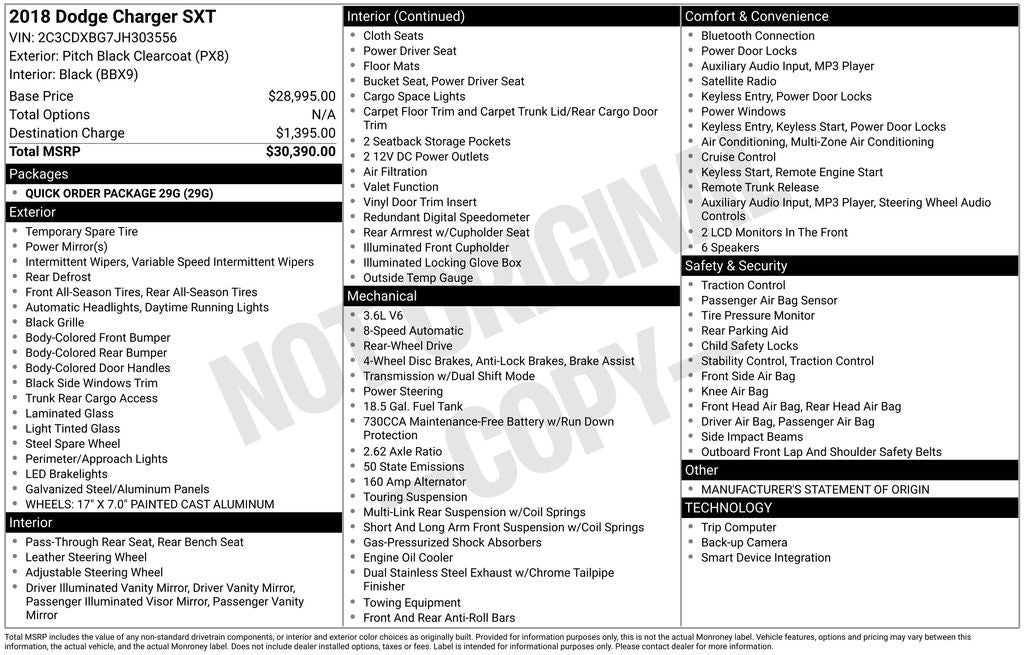 2018 Dodge Charger SXT RWD
