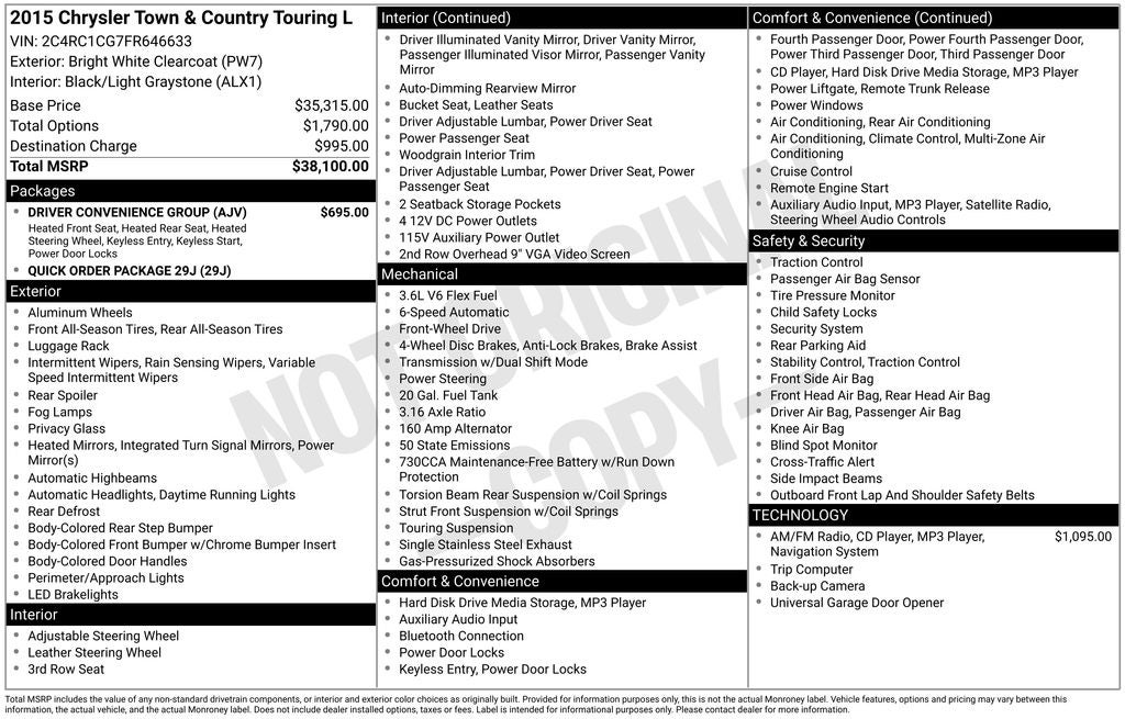 2015 Chrysler Town & Country Touring-L