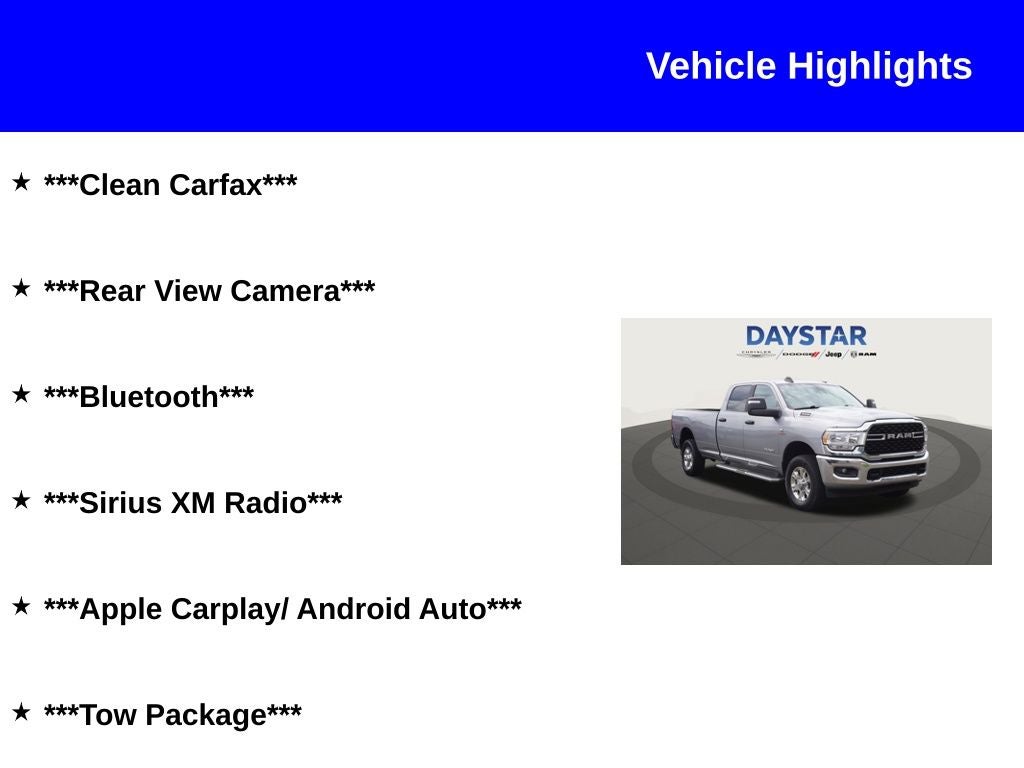 2024 RAM 3500 Big Horn Crew Cab 4x4 8' Box