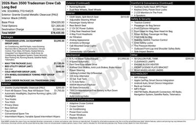 2026 RAM Ram 3500 RAM 3500 TRADESMAN CREW CAB 4X4 8' BOX