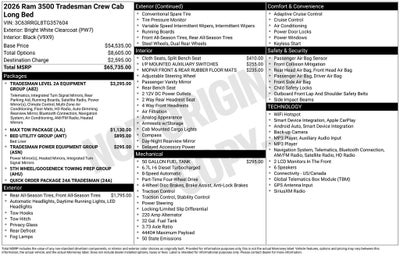 2026 RAM Ram 3500 RAM 3500 TRADESMAN CREW CAB 4X4 8' BOX
