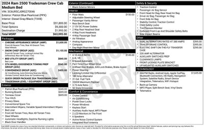 2024 RAM 2500 Tradesman Crew Cab 4x4 6'4' Box
