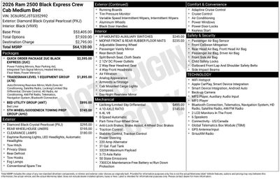 2026 RAM Ram 2500 RAM 2500 BLACK EXPRESS CREW CAB 4X4 6'4' BOX