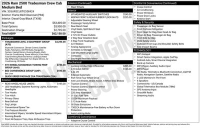2026 RAM Ram 2500 RAM 2500 TRADESMAN CREW CAB 4X4 6'4' BOX