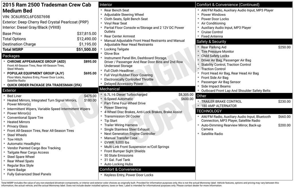 2015 RAM 2500 Tradesman