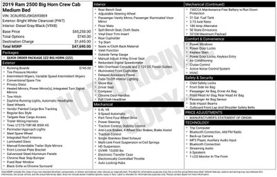 2019 RAM 2500 Big Horn Crew Cab 4x4 6'4' Box
