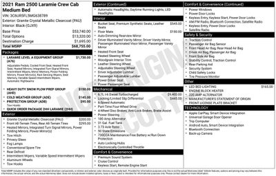 2021 RAM 2500 Laramie Crew Cab 4x4 6'4' Box