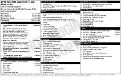 2022 RAM 2500 Laramie Crew Cab 4x4 6'4' Box