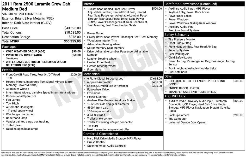 2011 RAM Ram 2500 Laramie