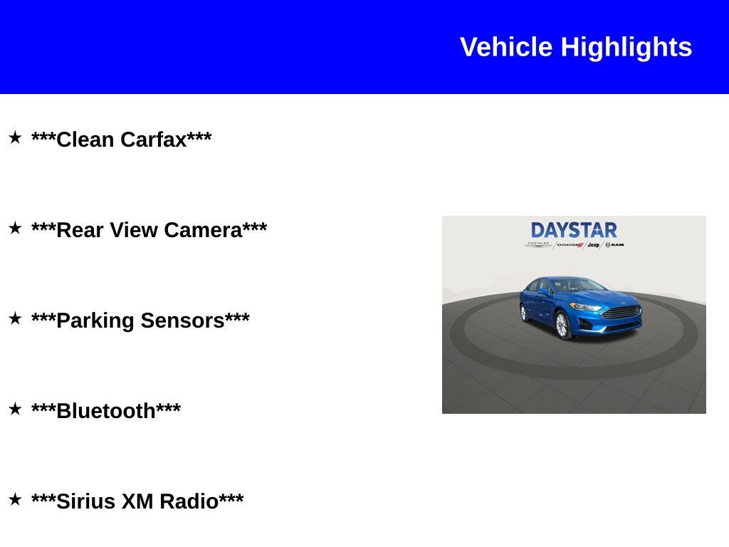 2019 Ford Fusion Hybrid SEL